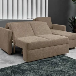 Wohnen Betten|Sofas<Ecksofa mit Schlaffunktion in Taupe - Movito