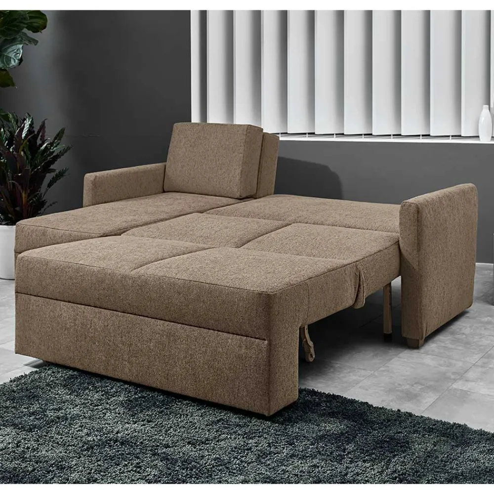 Wohnen Betten|Sofas<Ecksofa mit Schlaffunktion in Taupe - Movito