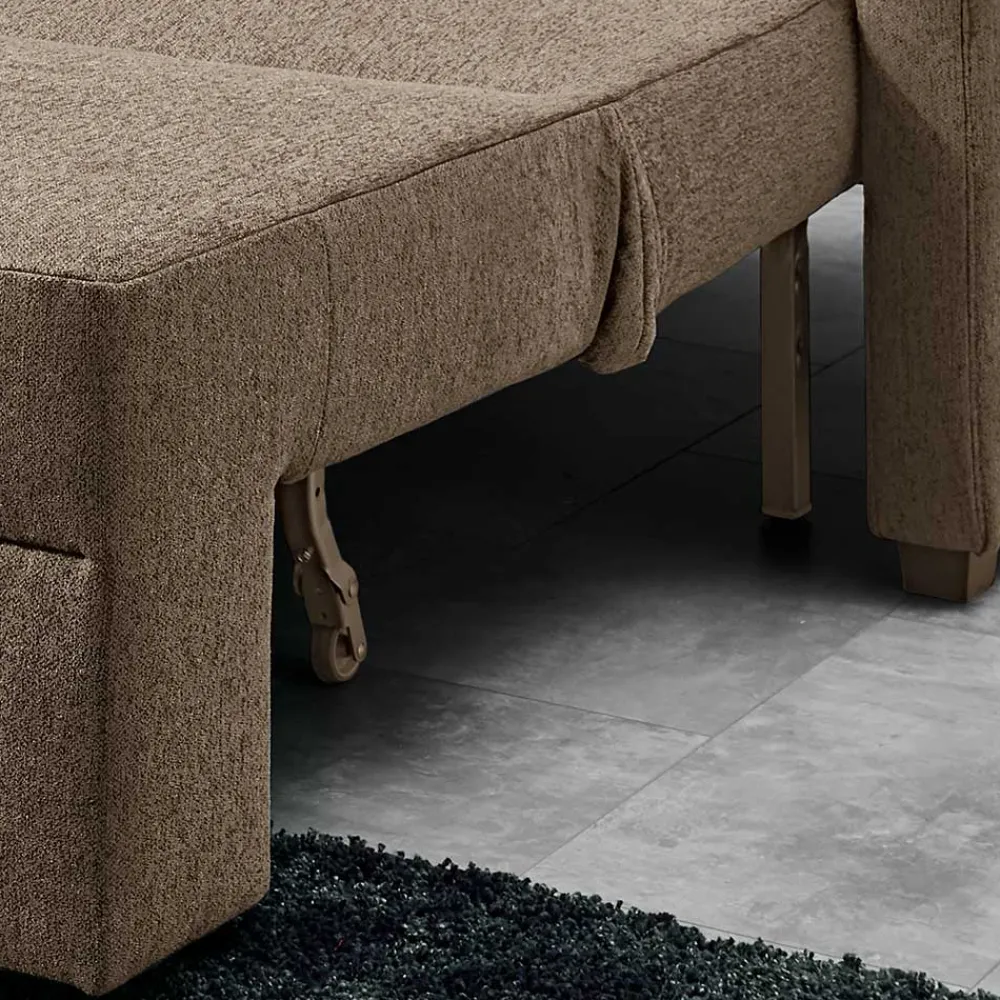 Wohnen Betten|Sofas<Ecksofa mit Schlaffunktion in Taupe - Movito