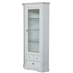 Wohnen Vitrinen<Eckvitrine in Antikweiß - Annot