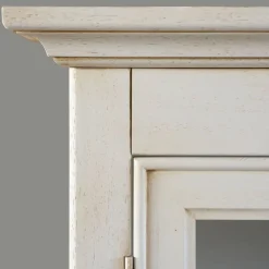 Wohnen Vitrinen<Eckvitrine in Antikweiß - Annot