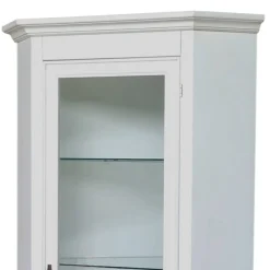 Wohnen Vitrinen<Eckvitrine in Antikweiß - Annot