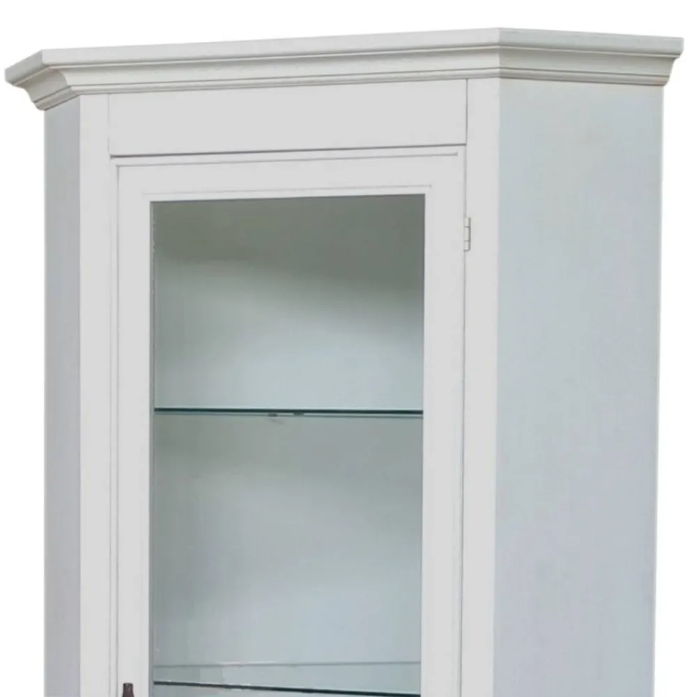 Wohnen Vitrinen<Eckvitrine in Antikweiß - Annot