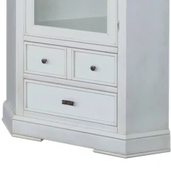 Wohnen Vitrinen<Eckvitrine in Antikweiß - Annot