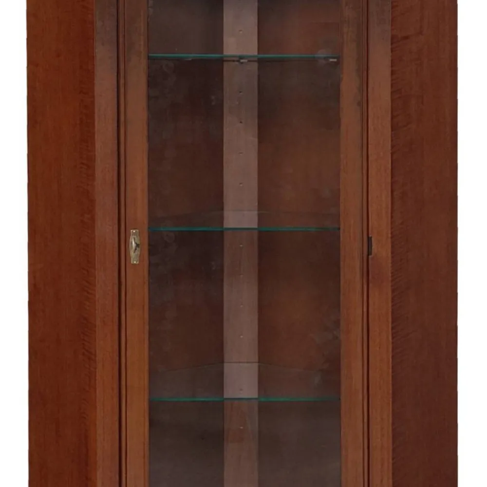 Wohnen Vitrinen<Eckvitrine in Walnussfarben Antik - Istefanio
