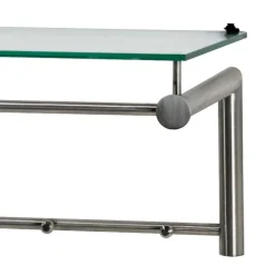 Wohnen Garderoben<Edelstahl Garderobe mit Glas Hutablage - Blevos