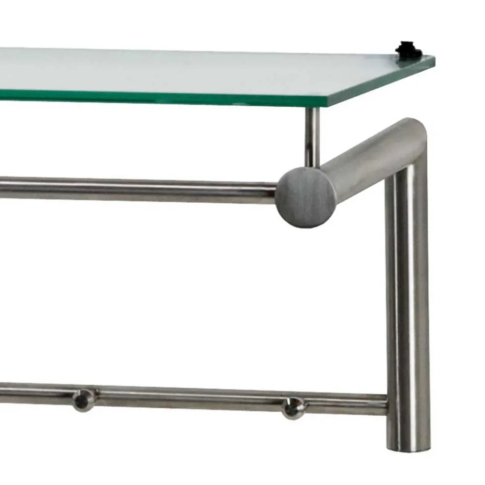 Wohnen Garderoben<Edelstahl Garderobe mit Glas Hutablage - Blevos