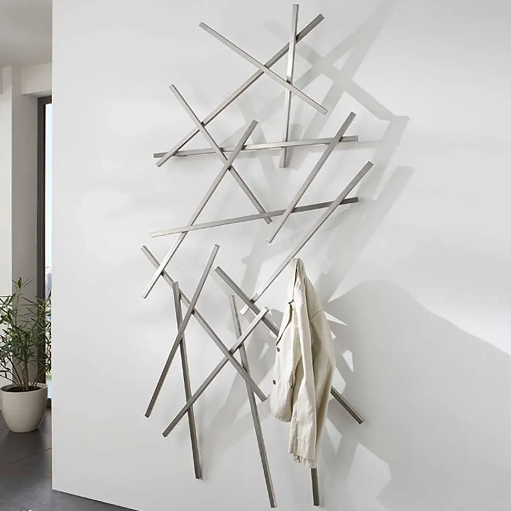 Wohnen Garderoben<Edelstahl Garderobe mit zehn Haken - Shines