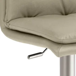 Wohnen Hocker<Edler Barstuhl in Taupe Microfaser - Varel