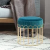Wohnen Hocker<Edler Samthocker in Petrol & Gold - Ugian