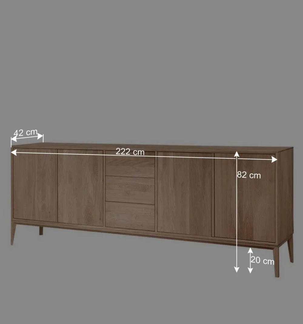 Wohnen Sideboards<Edles Sideboard aus Wildeiche Bianco geölt - Lamia