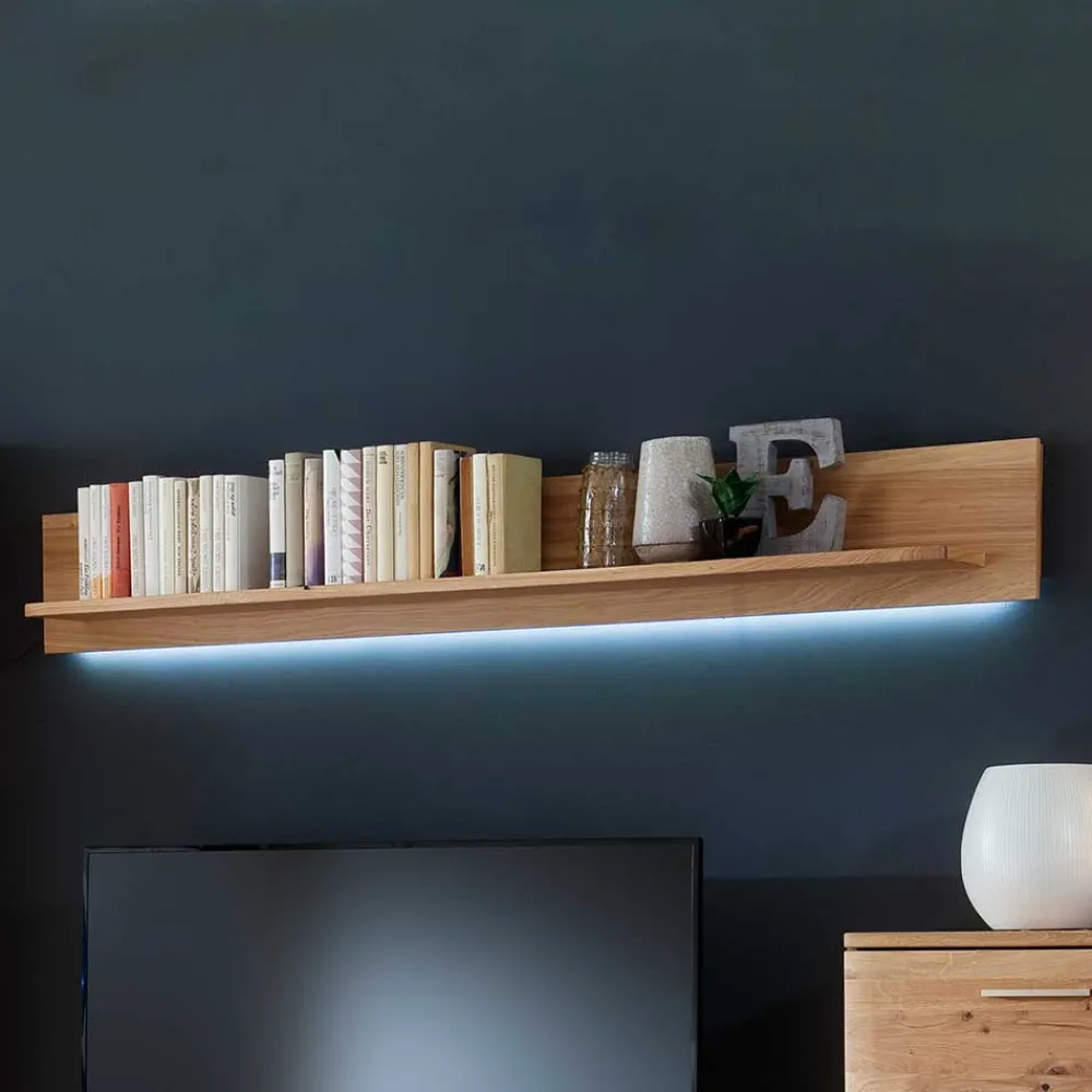 Wohnen Regale<Edles Wandboard in Eiche Bianco - Crokas