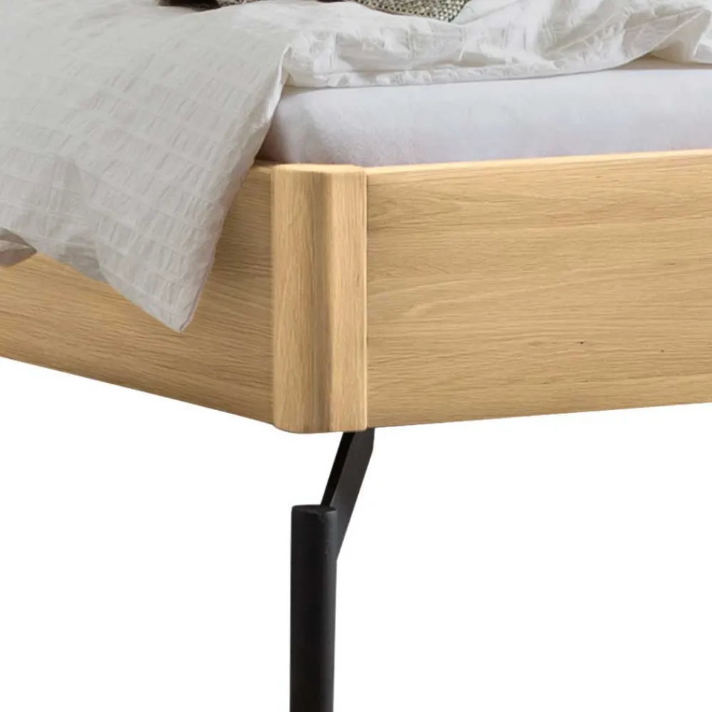 Wohnen Betten<Ehebett Gestell in Eiche Hell - Quincey