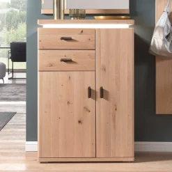 Wohnen Kommoden<Eiche Bianco Flur Kommode mit LED Beleuchtung - Arkadiuz