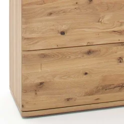 Wohnen Highboards<Eiche Bianco Highboard mit Glas Einsatz - Crokas I