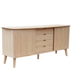 Wohnen Sideboards<Eiche Bianco Sideboard mit Schiebetüren - Saimoon
