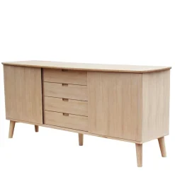 Wohnen Sideboards<Eiche Bianco Sideboard mit Schiebetüren - Saimoon