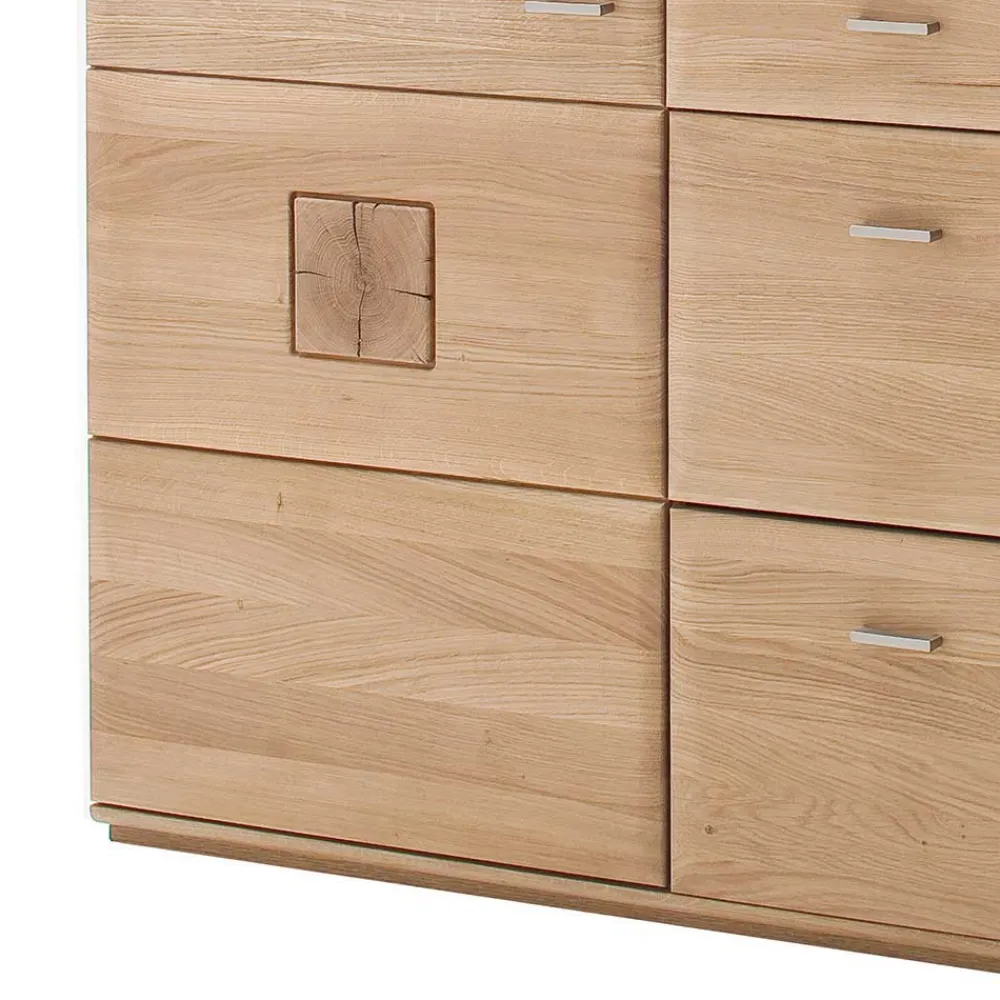 Wohnen Sideboards<Eiche Bianco Sideboard teilmassiv Pontros 2-türig