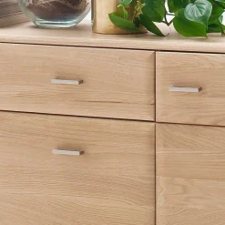 Wohnen Sideboards<Eiche Bianco Sideboard teilmassiv Pontros 2-türig