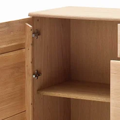 Wohnen Sideboards<Eiche Bianco Sideboard teilmassiv Pontros 2-türig