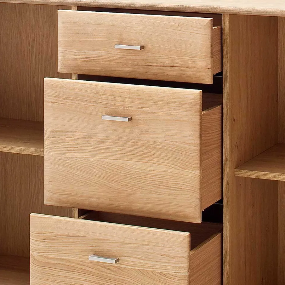 Wohnen Sideboards<Eiche Bianco Sideboard teilmassiv Pontros 2-türig