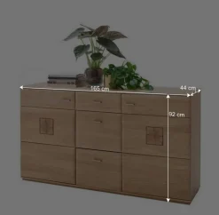 Wohnen Sideboards<Eiche Bianco Sideboard teilmassiv Pontros 2-türig
