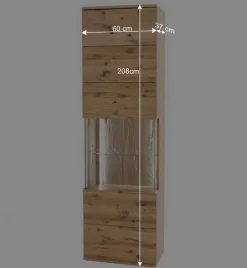 Wohnen Wohnwände<Eiche Bianco Wohnwand Set 320cm - Crokas (dreiteilig)