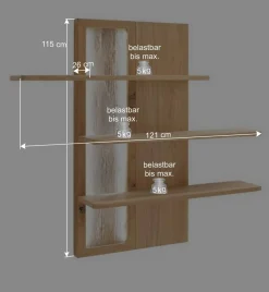 Wohnen Wohnwände<Eiche Bianco Wohnwand Set 320cm - Crokas (dreiteilig)