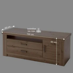 Wohnen Tv & Hifi-Möbel|Lowboards<Eiche Dekor TV Board mit 2 Schubladen - Wykina