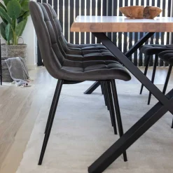 Wohnen Sitzgruppe<Eiche Esstisch & 6 Polsterstühle - Tricky (siebenteilig)