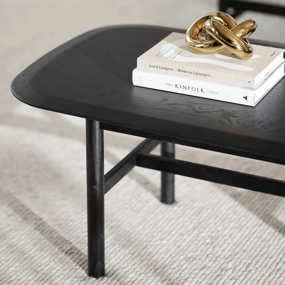 Wohnen Tische<Eiche Massivholz Couchtisch in Schwarz - Gracey