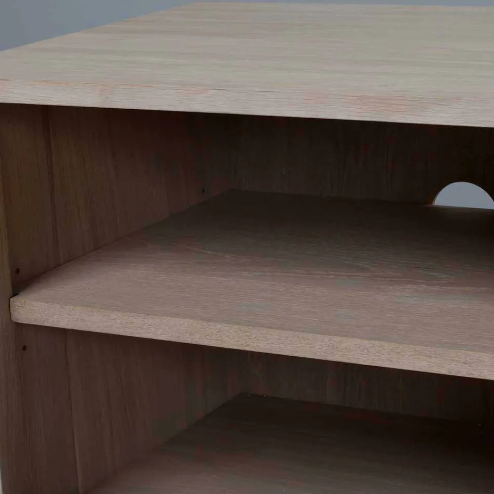 Wohnen Tv & Hifi-Möbel|Lowboards<Eiche Massivholz TV Schrank in White Wash - Navassa