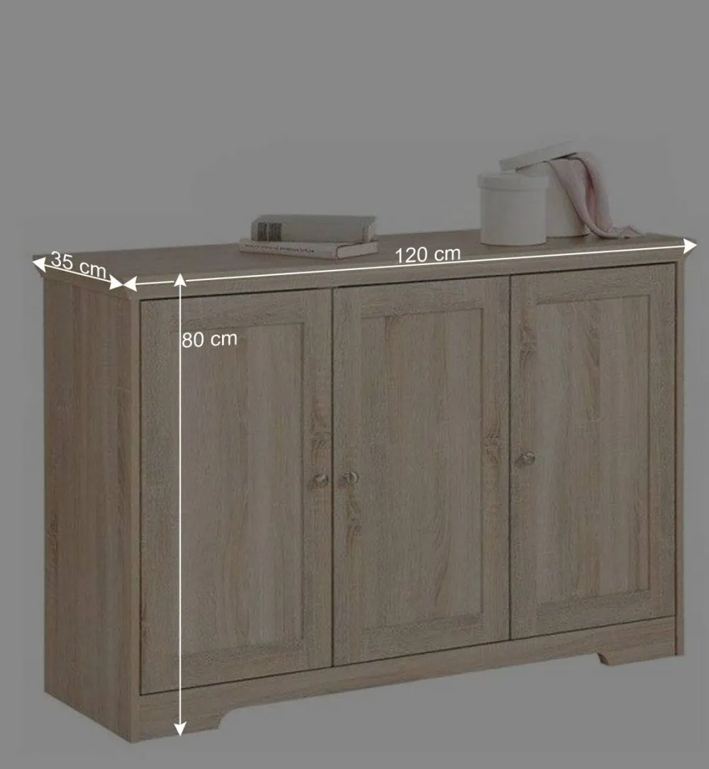 Wohnen Sideboards<Eiche Nachbildung Kommode mit drei Türen - Rienva
