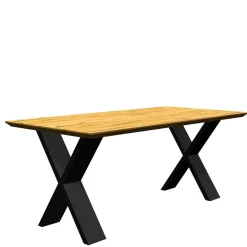 Wohnen Tische<Eiche Tisch mit Schweizer Kante und X-Füßen - Tablona