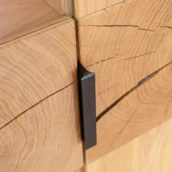 Wohnen Highboards|Vitrinen<Eichenholz Highboard mit Hirnholz Applikation - Deruta