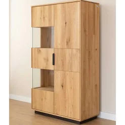 Wohnen Highboards|Vitrinen<Eichenholz Highboard Vitrine modern - Judita