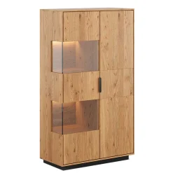 Wohnen Highboards|Vitrinen<Eichenholz Highboard Vitrine modern - Judita