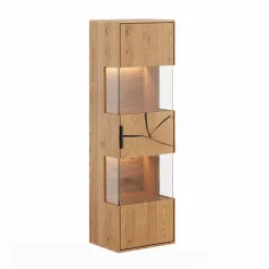 Wohnen Vitrinen<Eichenholz Hängevitrine mit Hirnholz Applikation - Deruta
