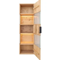 Wohnen Vitrinen<Eichenholz Hängevitrine mit Hirnholz Applikation - Deruta