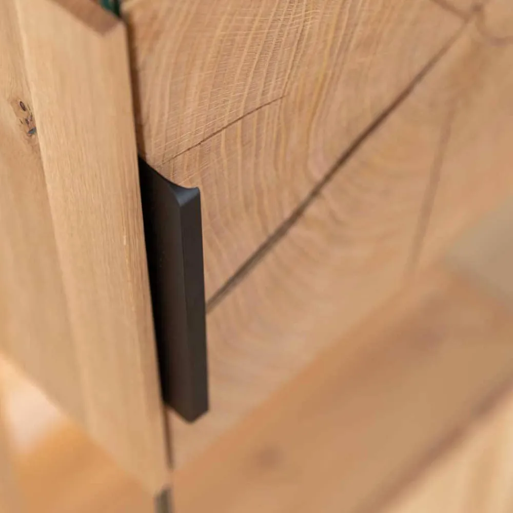Wohnen Vitrinen<Eichenholz Hängevitrine mit Hirnholz Applikation - Deruta