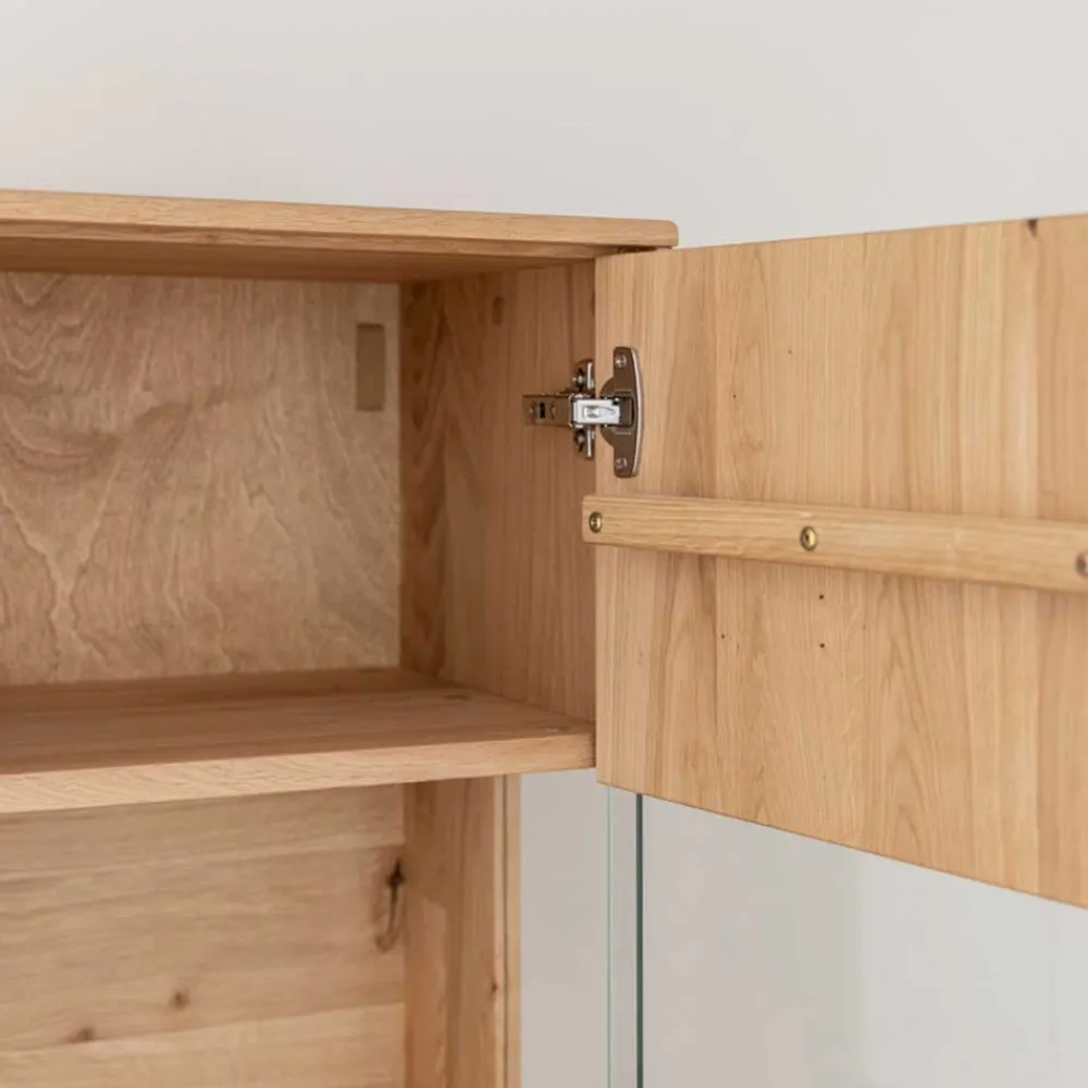 Wohnen Vitrinen<Eichenholz Hängevitrine mit Hirnholz Applikation - Deruta