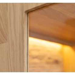Wohnen Vitrinen<Eichenholz Hängevitrine mit LED Beleuchtung - Judita