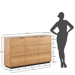 Wohnen Sideboards<Eichenholz Sideboard mit Sockelgestell - Judita
