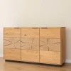 Wohnen Sideboards<Eichenholz Sideboard mit Hirnholz Applikation - Deruta