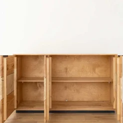 Wohnen Sideboards<Eichenholz Sideboard mit Hirnholz Applikation - Deruta