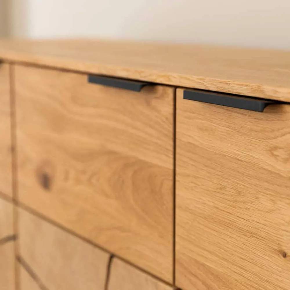 Wohnen Sideboards<Eichenholz Sideboard mit Hirnholz Applikation - Deruta