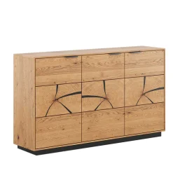 Wohnen Sideboards<Eichenholz Sideboard mit Hirnholz Applikation - Deruta