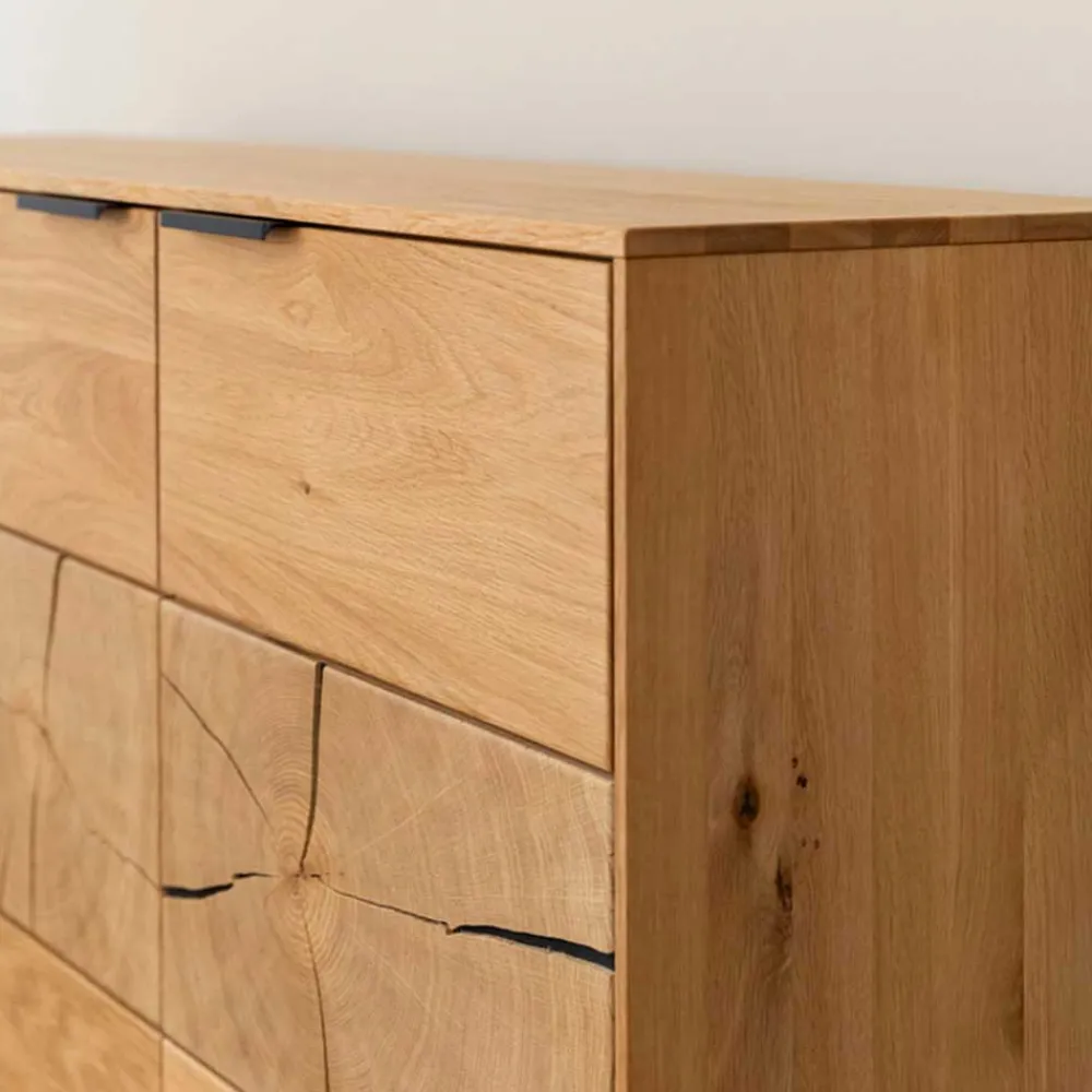 Wohnen Sideboards<Eichenholz Sideboard mit Hirnholz Applikation - Deruta