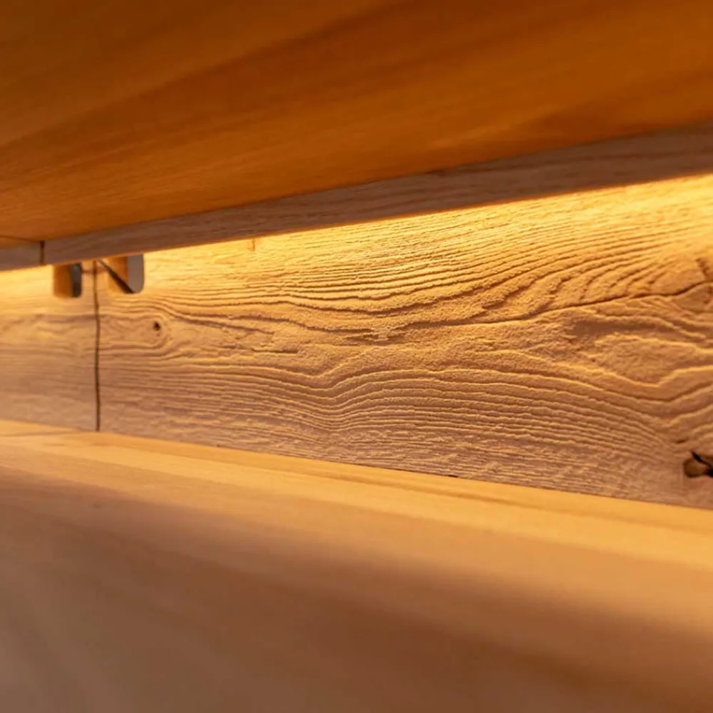 Wohnen Tv & Hifi-Möbel|Lowboards<Eichenholz TV Board mit Hirnholz Applikation - Deruta