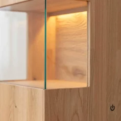 Wohnen Vitrinen<Eichenholz Vitrine mit LED Beleuchtung - Judita
